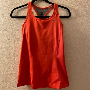 orange nike padded sports top